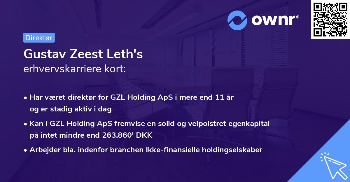Gustav Zeest Leth's erhvervskarriere kort