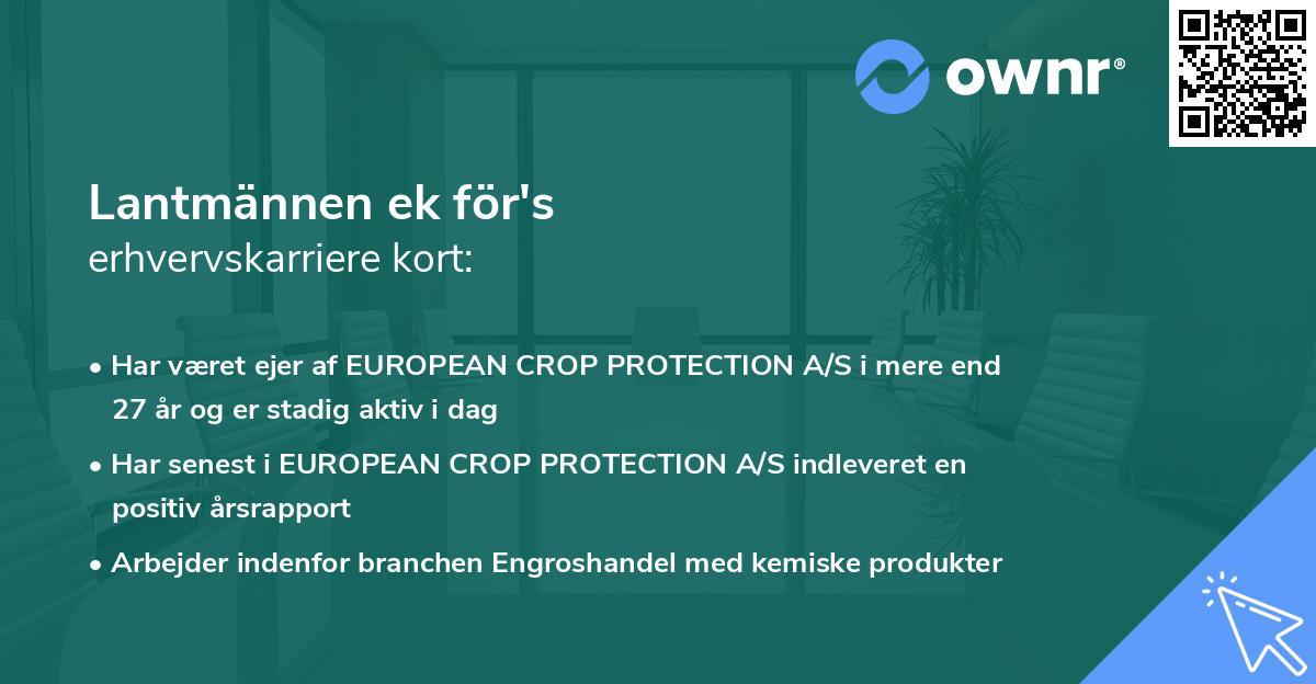Lantmännen ek för's erhvervskarriere kort