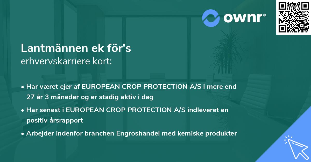 Lantmännen ek för's erhvervskarriere kort