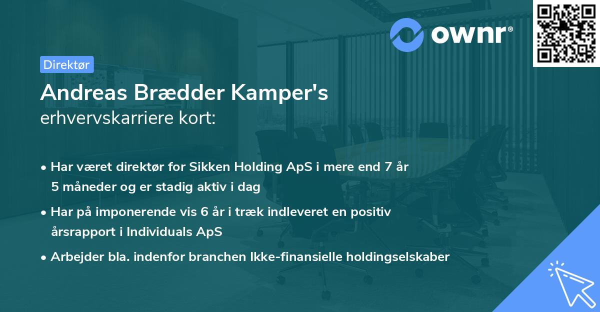 Andreas Brædder Kamper's erhvervskarriere kort