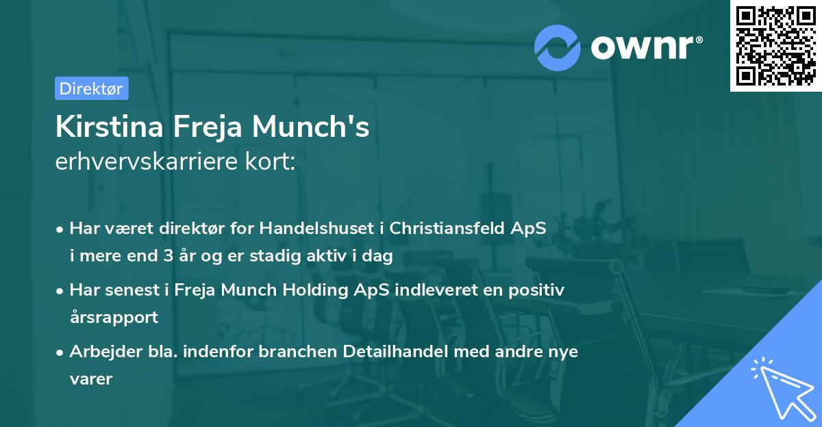 Kirstina Freja Munch's erhvervskarriere kort