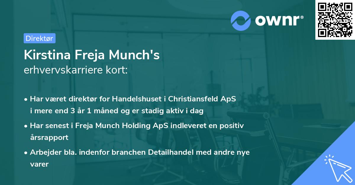 Kirstina Freja Munch's erhvervskarriere kort