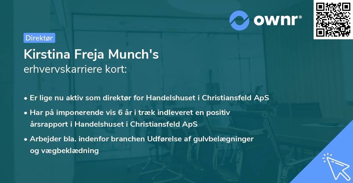 Kirstina Freja Munch's erhvervskarriere kort