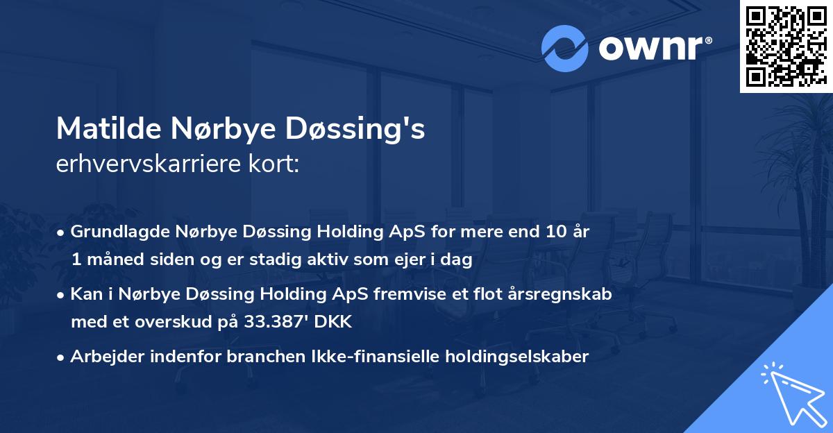 Matilde Nørbye Døssing's erhvervskarriere kort