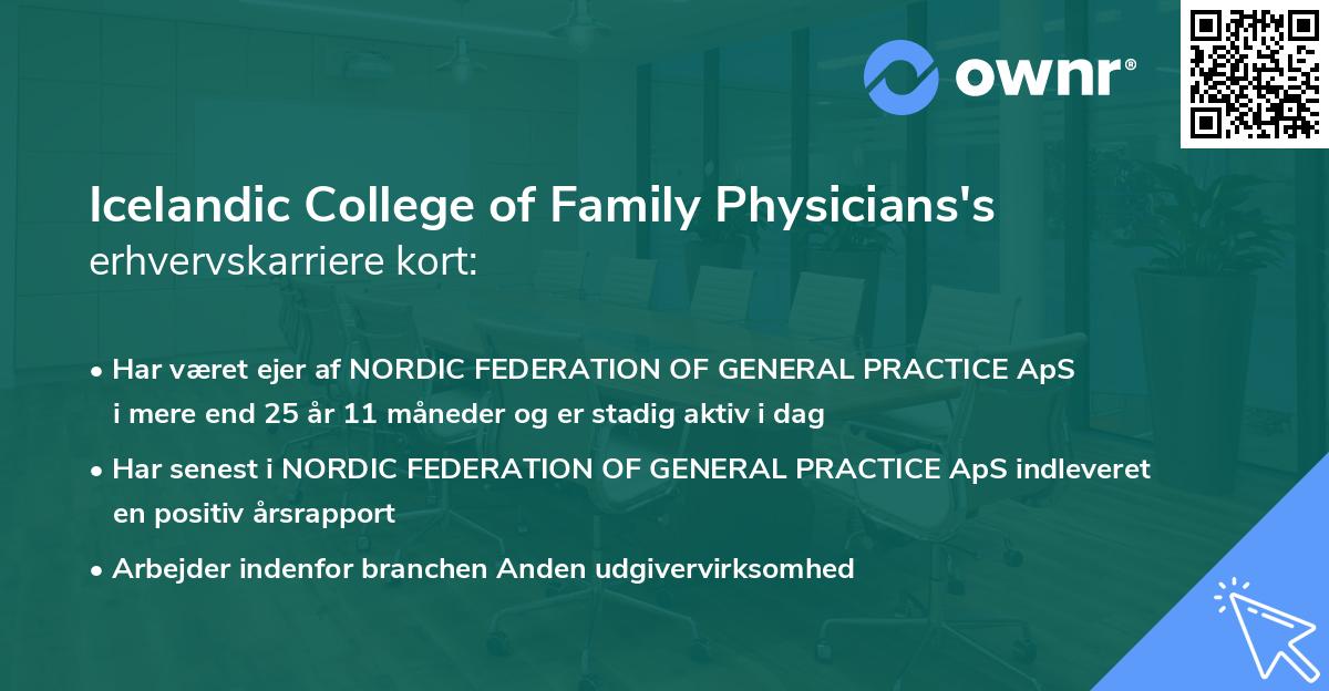 Icelandic College of Family Physicians's erhvervskarriere kort