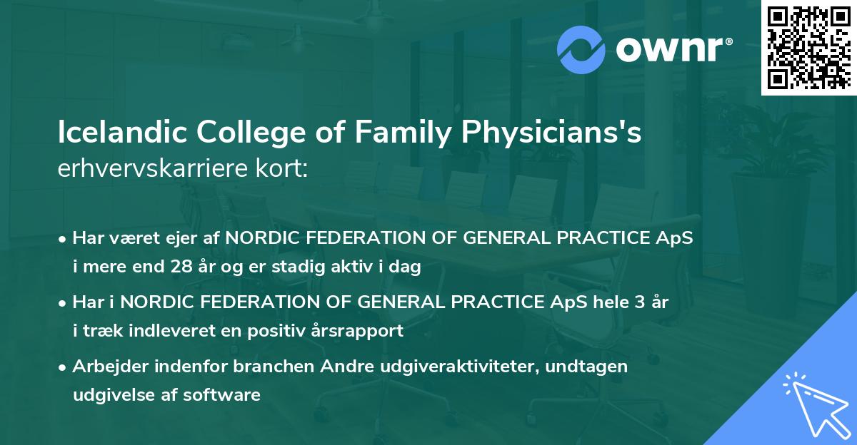 Icelandic College of Family Physicians's erhvervskarriere kort