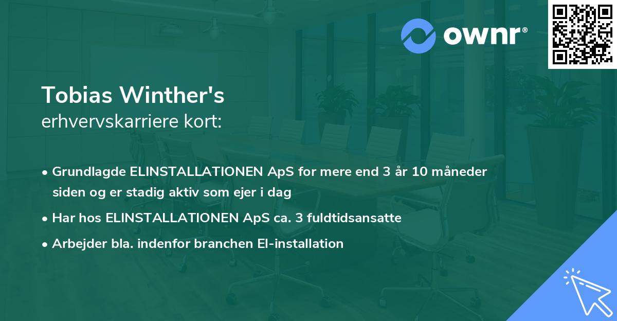 Tobias Winther's erhvervskarriere kort