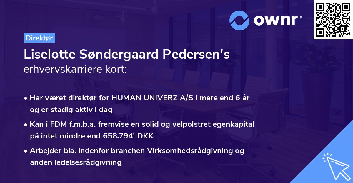 Liselotte Søndergaard Pedersen's erhvervskarriere kort