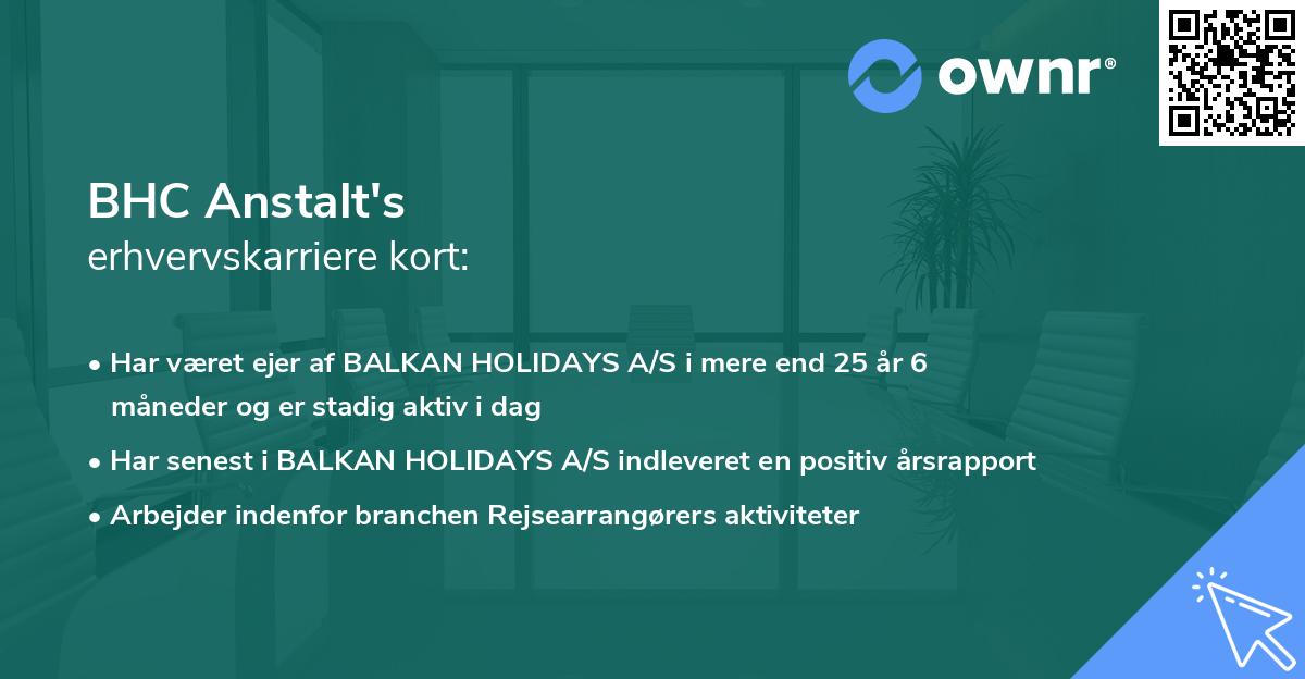 BHC Anstalt's erhvervskarriere kort