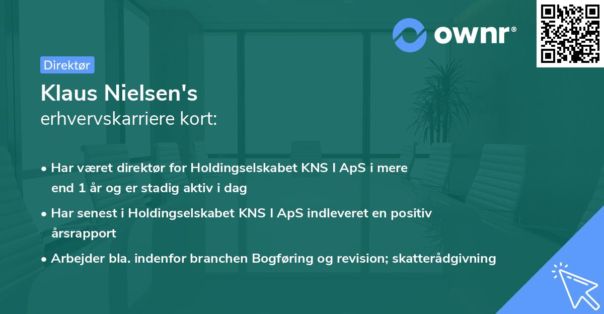 Klaus Nielsen's erhvervskarriere kort
