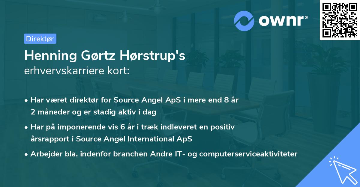 Henning Gørtz Hørstrup's erhvervskarriere kort