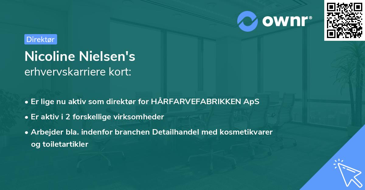 Nicoline Nielsen's erhvervskarriere kort