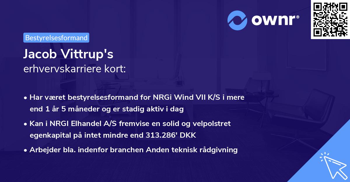 Jacob Vittrup's erhvervskarriere kort