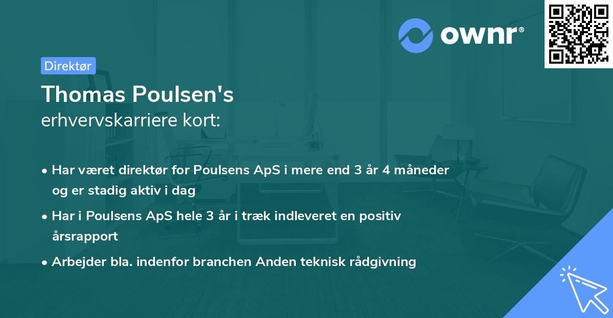 Thomas Poulsen's erhvervskarriere kort