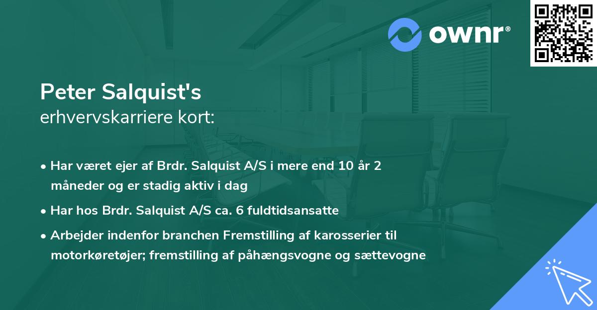 Peter Salquist's erhvervskarriere kort