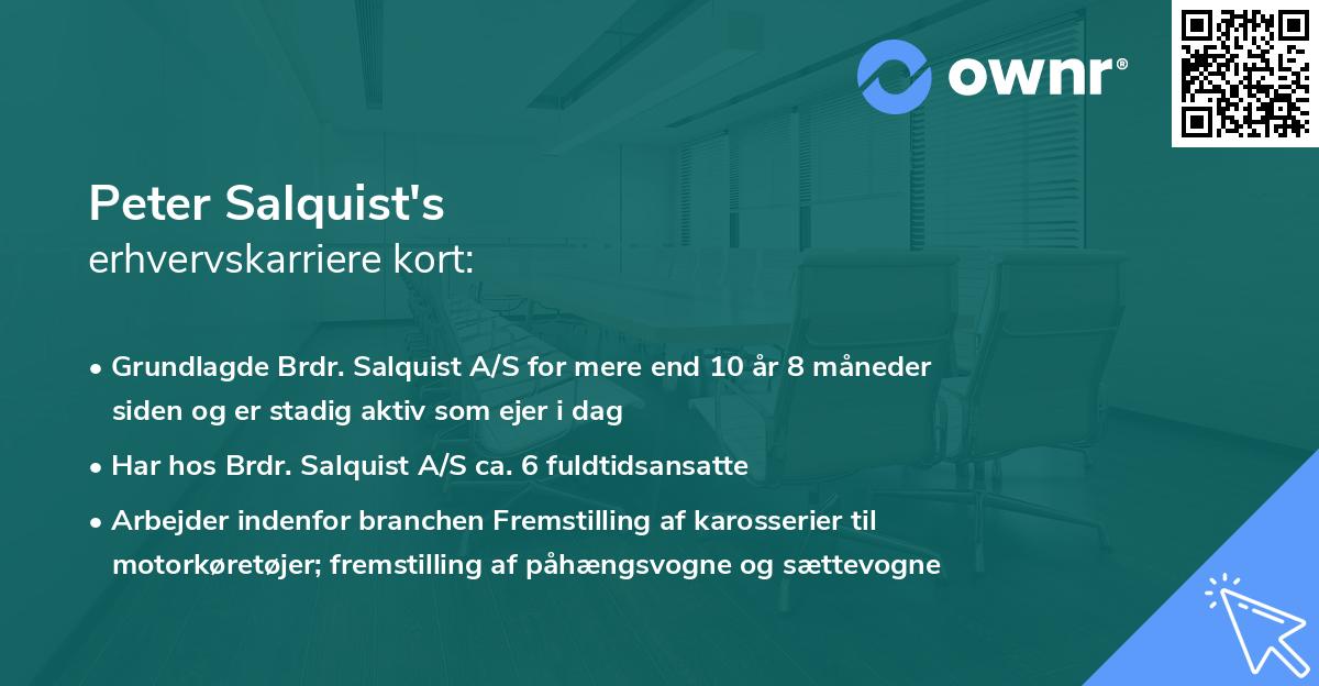 Peter Salquist's erhvervskarriere kort