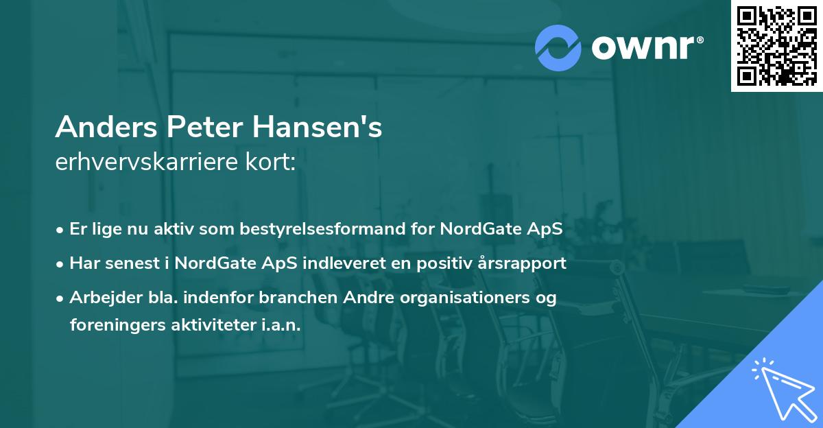 Anders Peter Hansen's erhvervskarriere kort