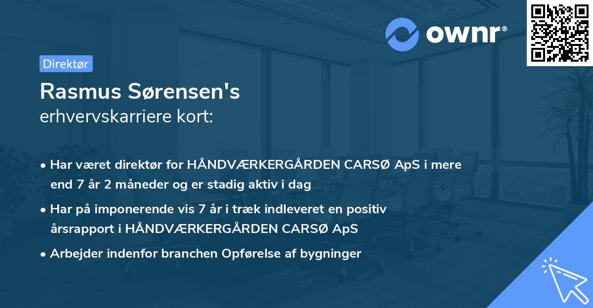 Rasmus Sørensen's erhvervskarriere kort