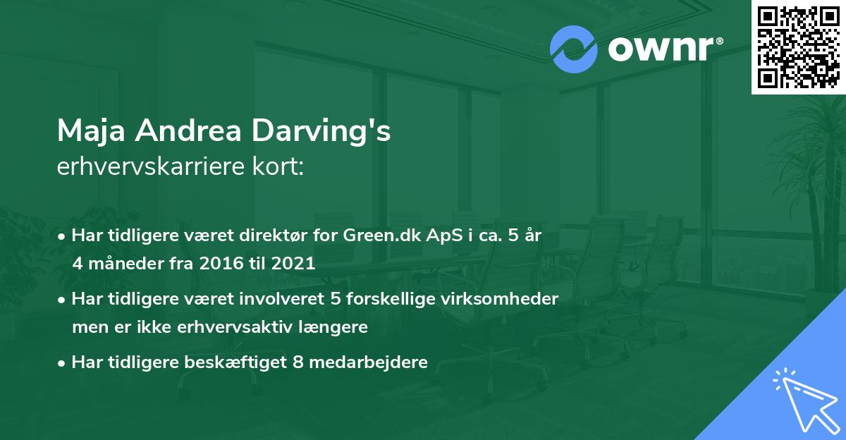Maja Andrea Darving's erhvervskarriere kort