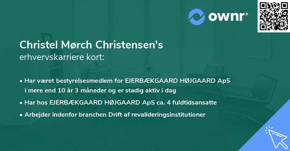 Christel Mørch Christensen's erhvervskarriere kort