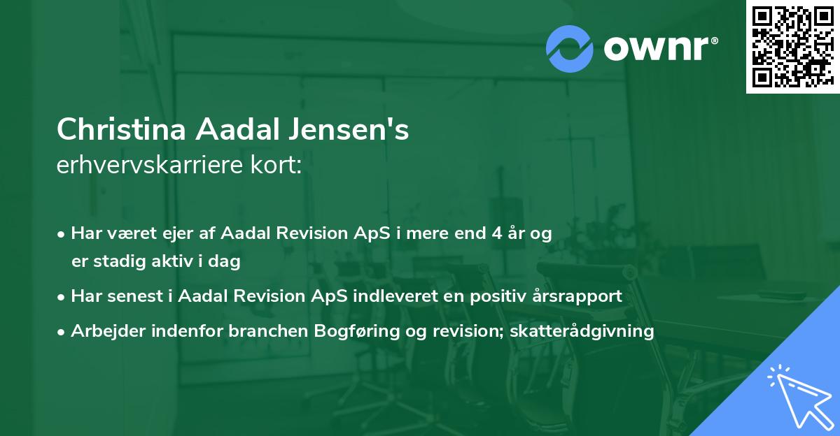 Christina Aadal Jensen's erhvervskarriere kort