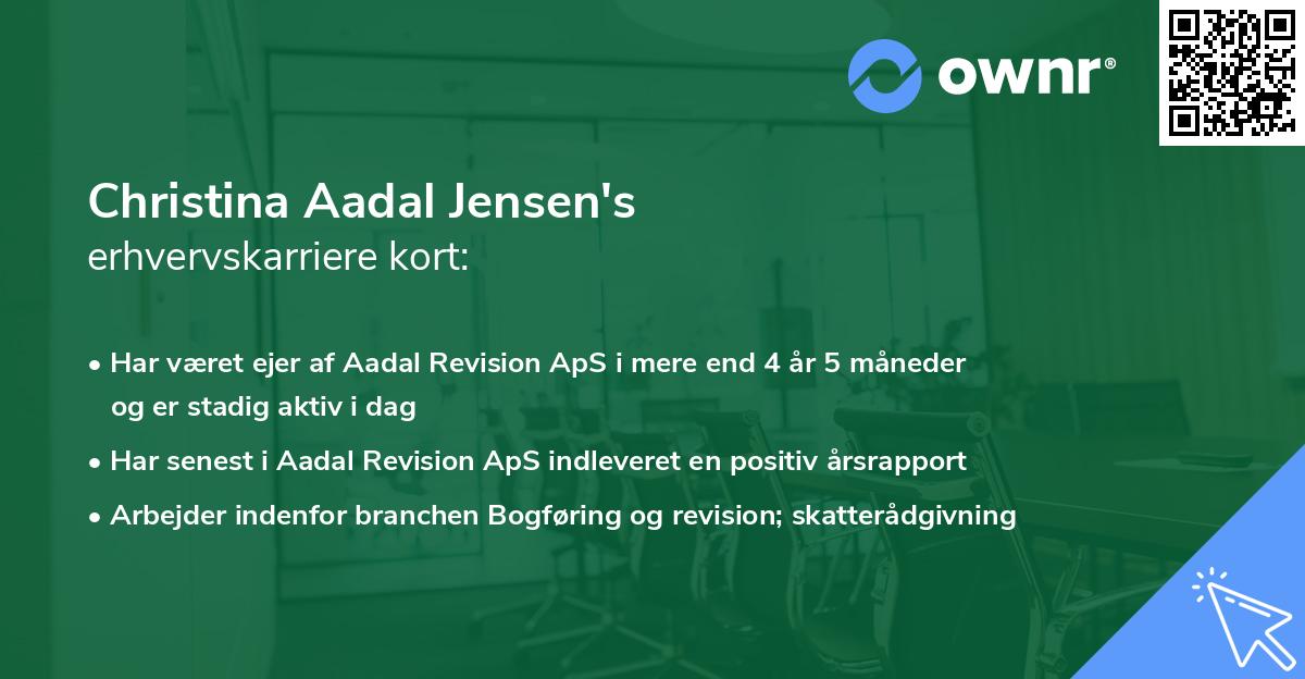 Christina Aadal Jensen's erhvervskarriere kort