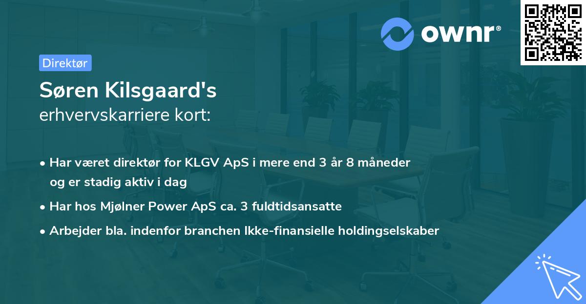 Søren Kilsgaard's erhvervskarriere kort