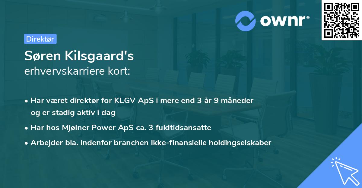 Søren Kilsgaard's erhvervskarriere kort