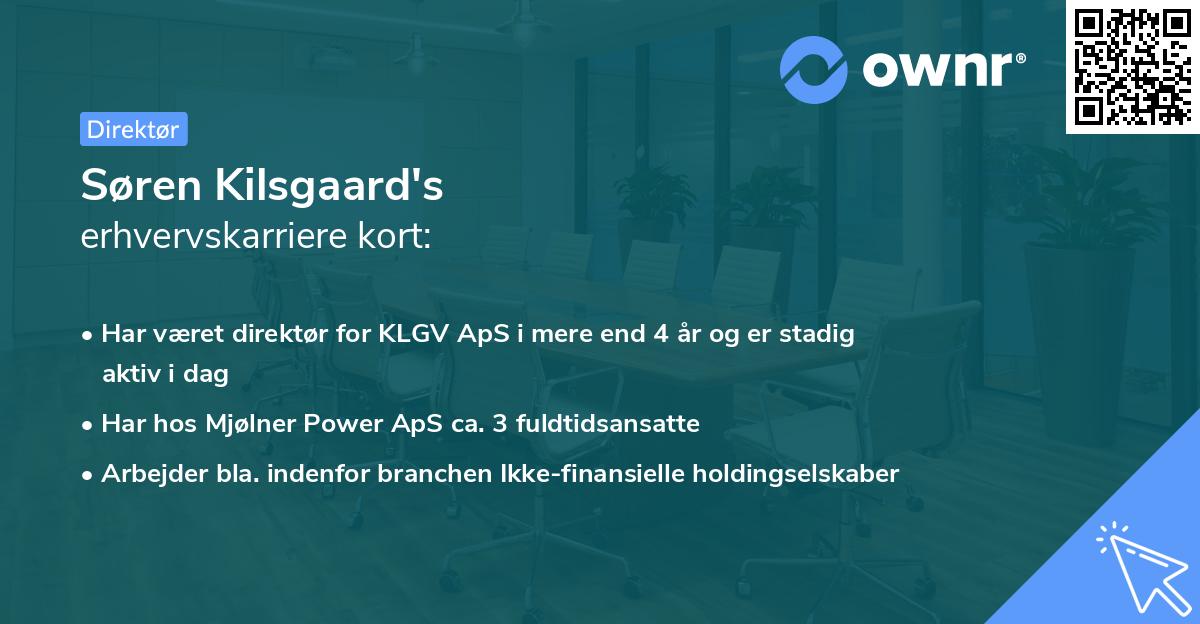Søren Kilsgaard's erhvervskarriere kort