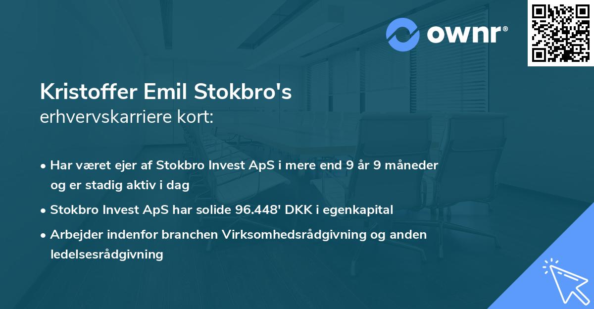 Kristoffer Emil Stokbro's erhvervskarriere kort