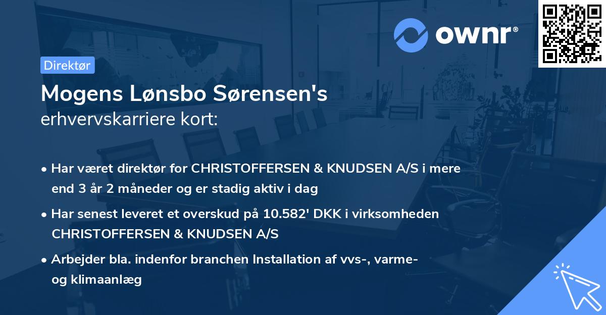 Mogens Lønsbo Sørensen's erhvervskarriere kort