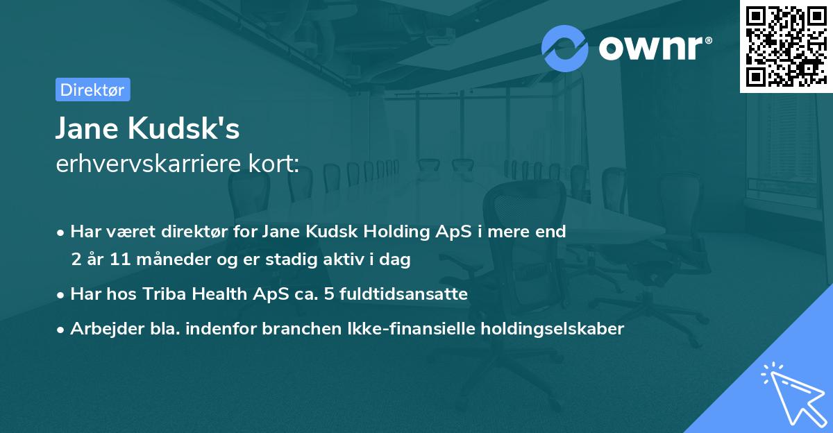 Jane Kudsk's erhvervskarriere kort