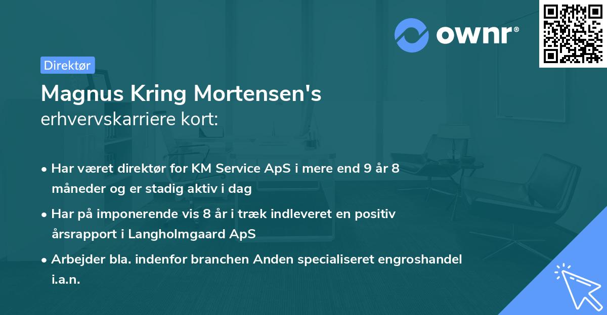 Magnus Kring Mortensen's erhvervskarriere kort