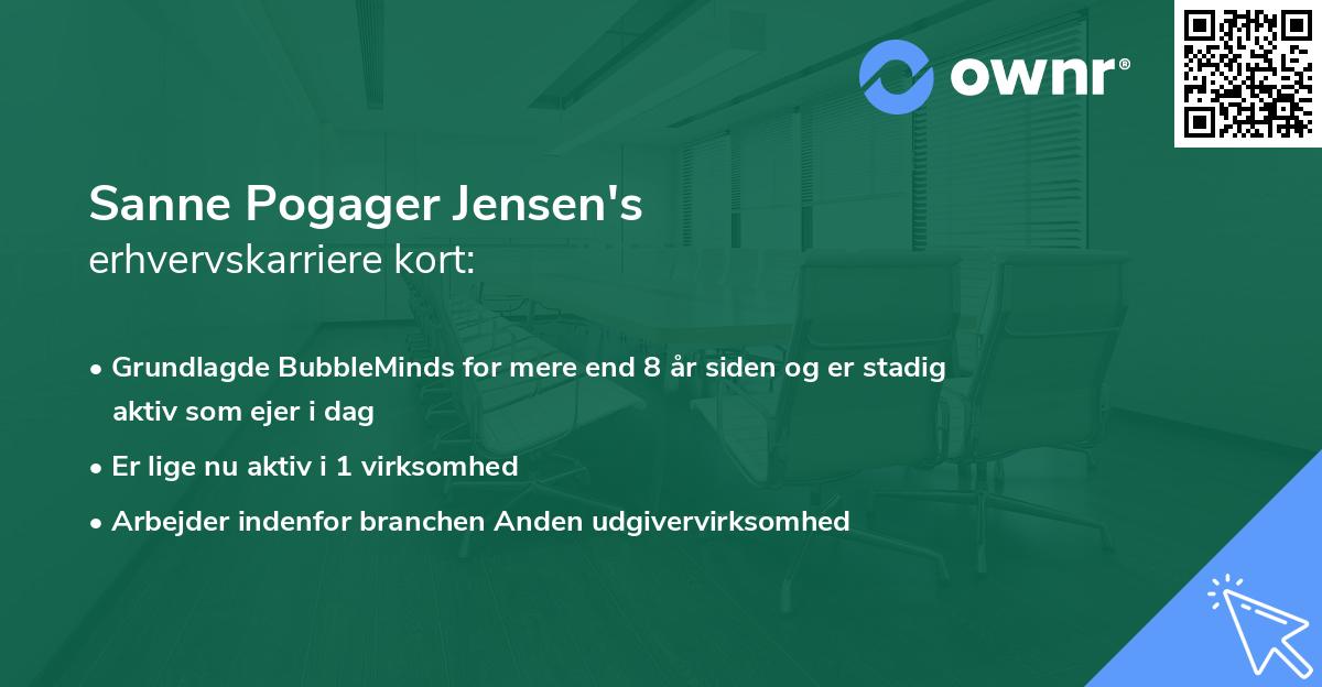 Sanne Pogager Jensen's erhvervskarriere kort