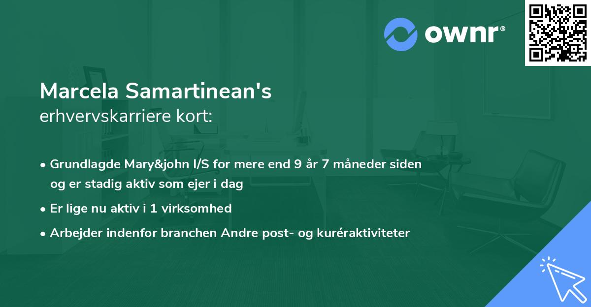 Marcela Samartinean's erhvervskarriere kort