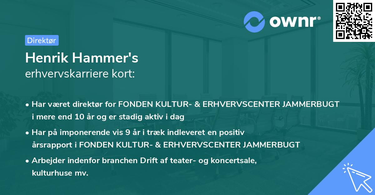 Henrik Hammer's erhvervskarriere kort