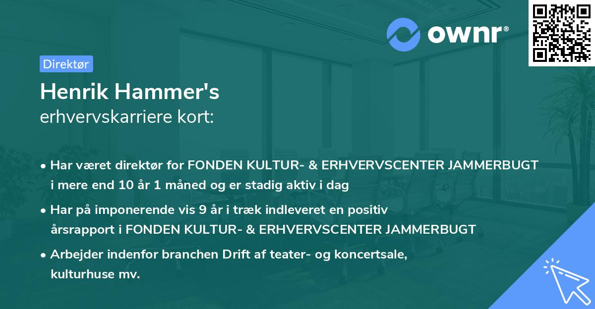 Henrik Hammer's erhvervskarriere kort