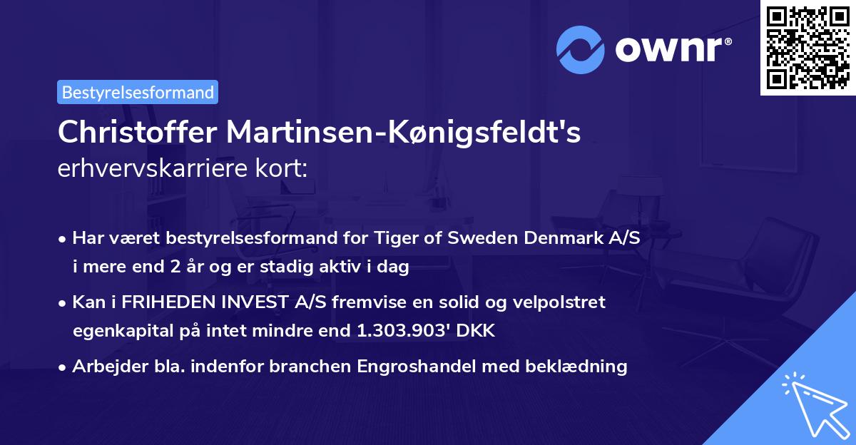 Christoffer Martinsen-Kønigsfeldt's erhvervskarriere kort