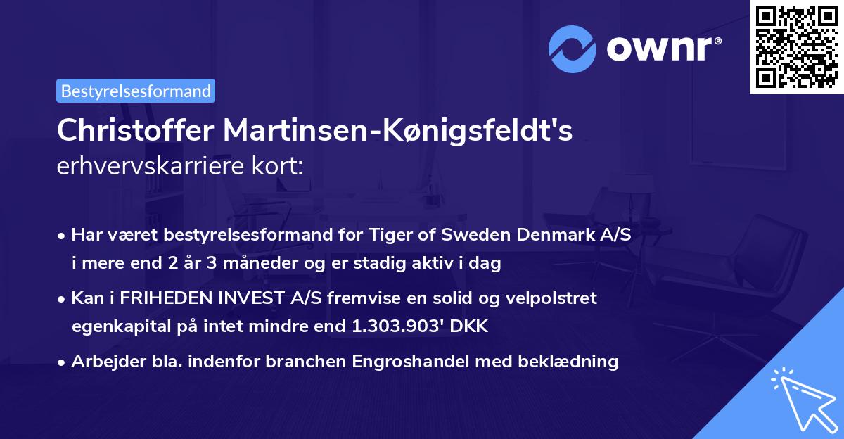 Christoffer Martinsen-Kønigsfeldt's erhvervskarriere kort