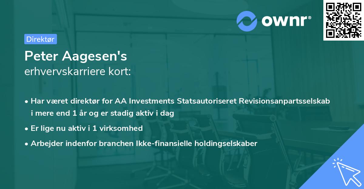 Peter Aagesen's erhvervskarriere kort