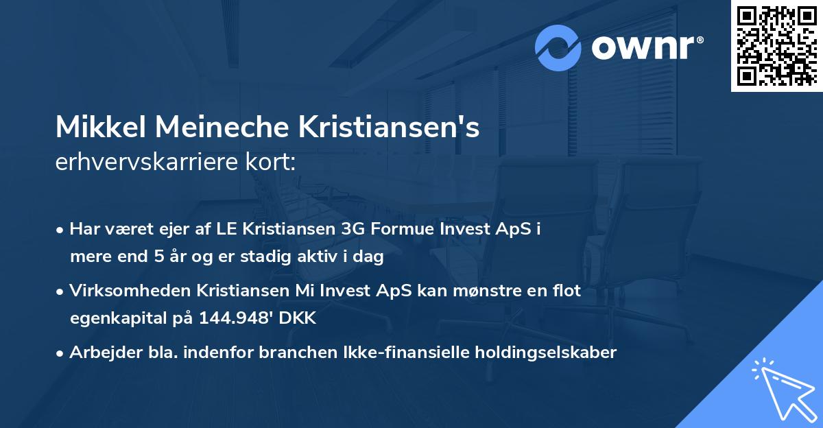 Mikkel Meineche Kristiansen's erhvervskarriere kort