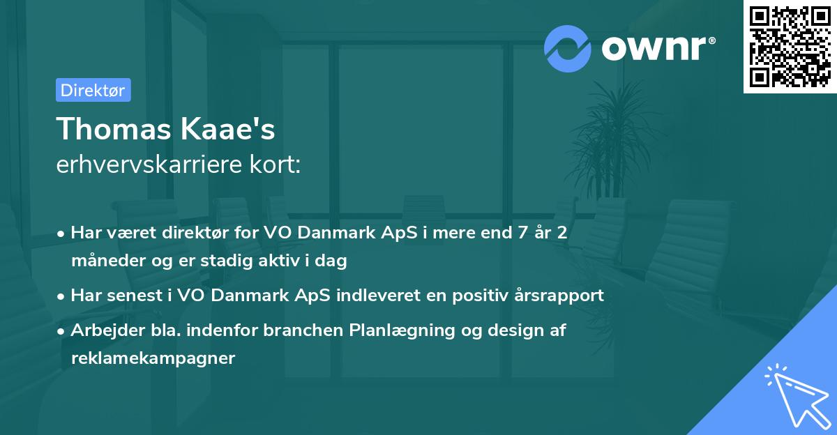 Thomas Kaae's erhvervskarriere kort