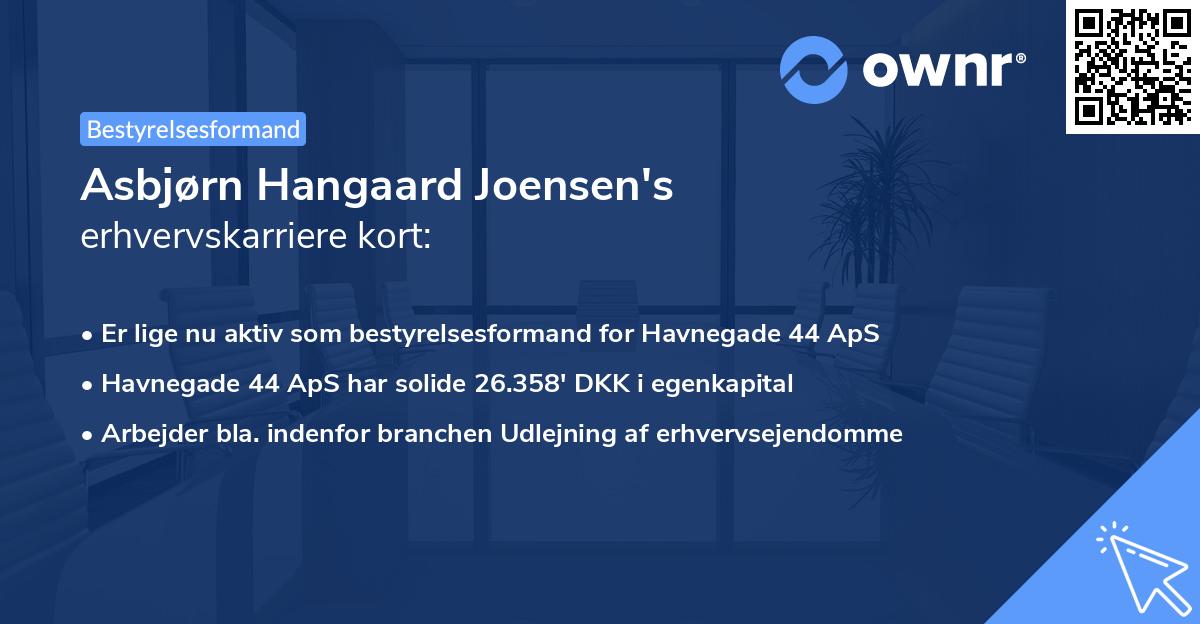 Asbjørn Hangaard Joensen's erhvervskarriere kort