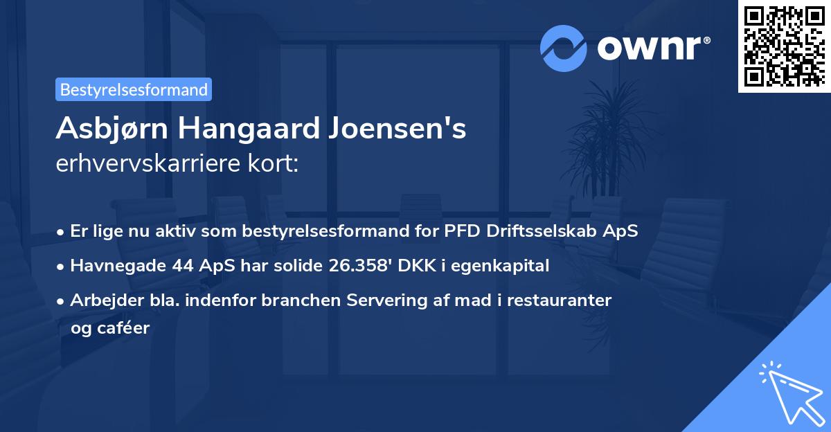Asbjørn Hangaard Joensen's erhvervskarriere kort