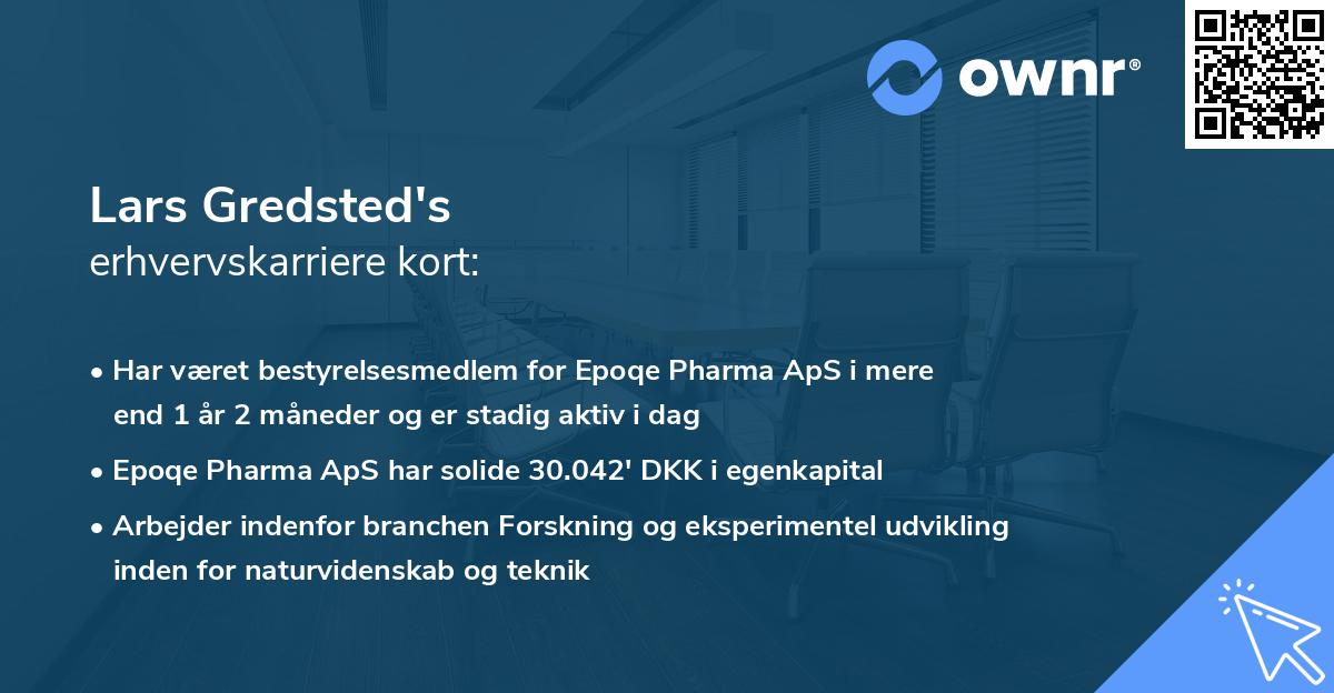 Lars Gredsted's erhvervskarriere kort