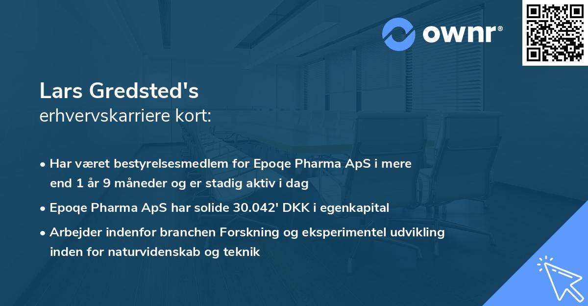 Lars Gredsted's erhvervskarriere kort