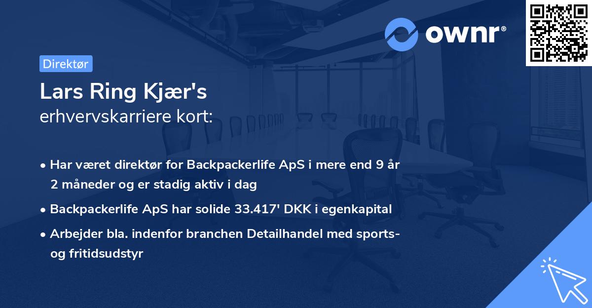 Lars Ring Kjær's erhvervskarriere kort