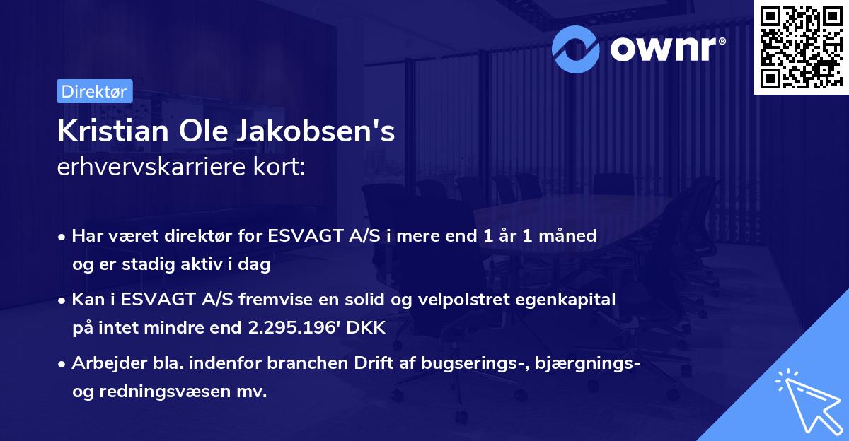 Kristian Ole Jakobsen's erhvervskarriere kort