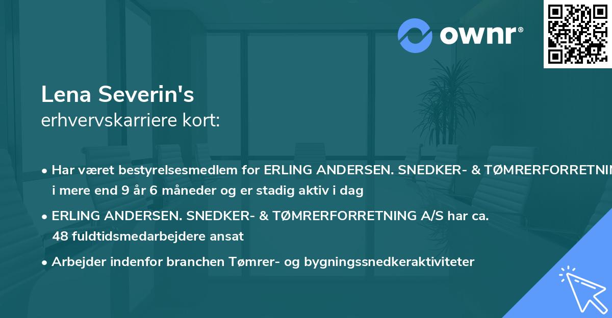 Lena Severin's erhvervskarriere kort