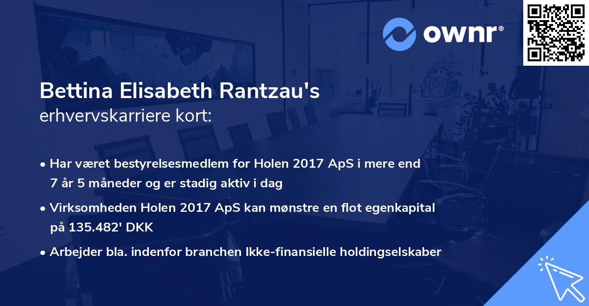 Bettina Elisabeth Rantzau's erhvervskarriere kort